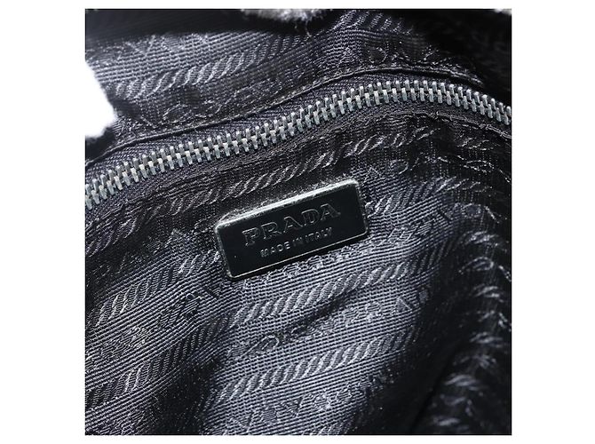 Borsa a Spalla PRADA in Nylon Pelle Nera Argento Autentica 172902 Nero - vista 16