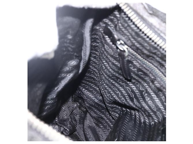 Borsa a Spalla PRADA in Nylon Pelle Nera Argento Autentica 172902 Nero - vista 19