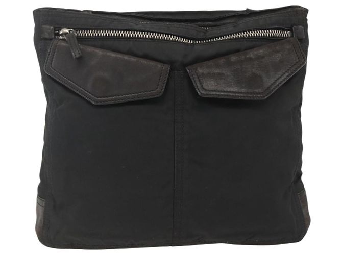 Borsa a Spalla PRADA in Nylon Pelle Nera Argento Autentica 172902 Nero - vista 2