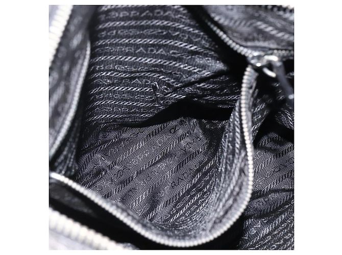 Borsa a Spalla PRADA in Nylon Pelle Nera Argento Autentica 172902 Nero - vista 21