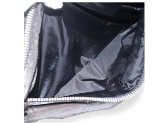 Borsa a Spalla PRADA in Nylon Pelle Nera Argento Autentica 172902 Nero - vista 22