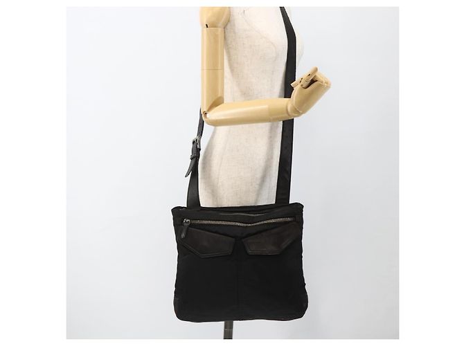 Borsa a Spalla PRADA in Nylon Pelle Nera Argento Autentica 172902 Nero - vista 25