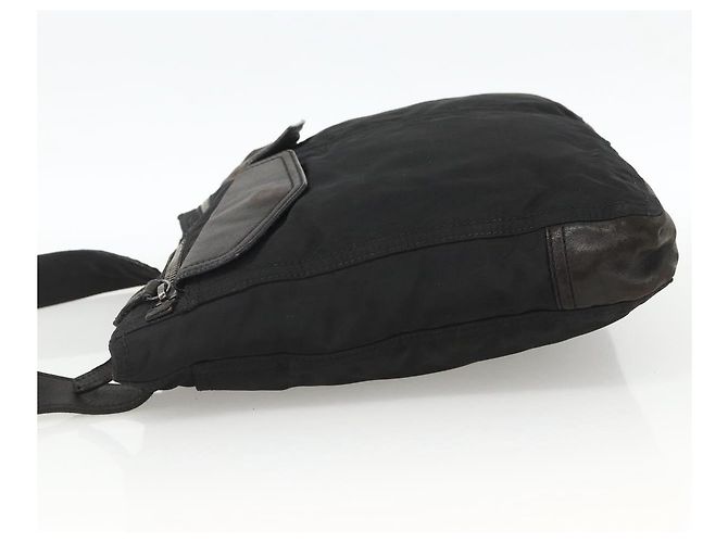Borsa a Spalla PRADA in Nylon Pelle Nera Argento Autentica 172902 Nero - vista 4
