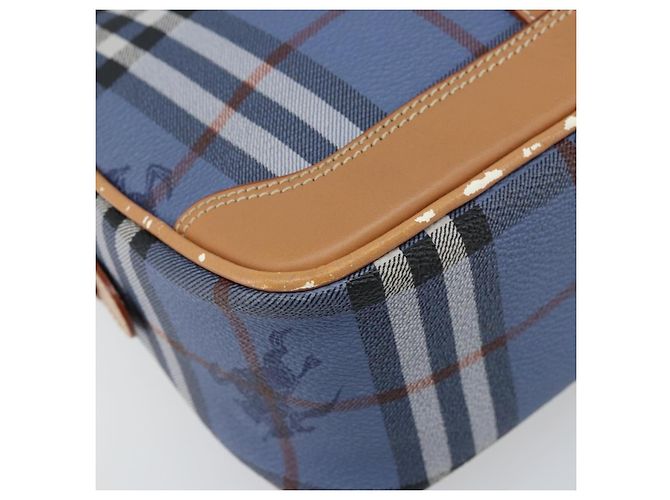Borsa Burberrys Nova Check in pelle PVC 2 in 1 blu oro Auth 172484 D'oro - vista 13