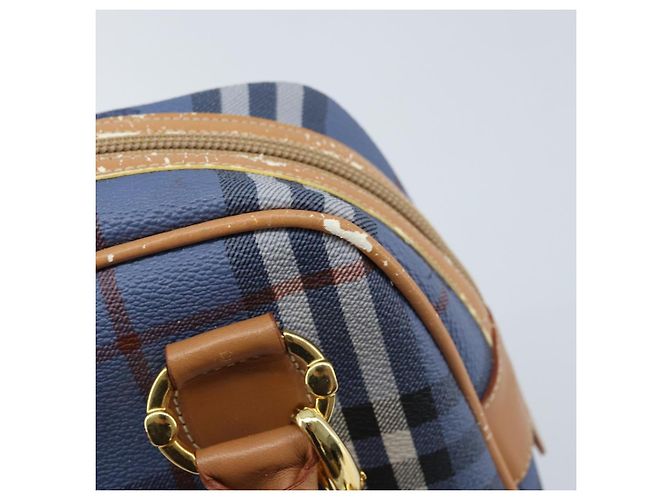 Borsa Burberrys Nova Check in pelle PVC 2 in 1 blu oro Auth 172484 D'oro - vista 16