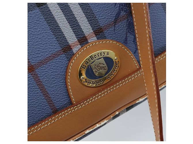 Borsa Burberrys Nova Check in pelle PVC 2 in 1 blu oro Auth 172484 D'oro - vista 18