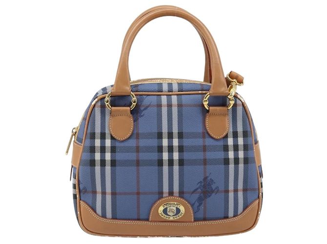 Borsa Burberrys Nova Check in pelle PVC 2 in 1 blu oro Auth 172484 D'oro - vista 2