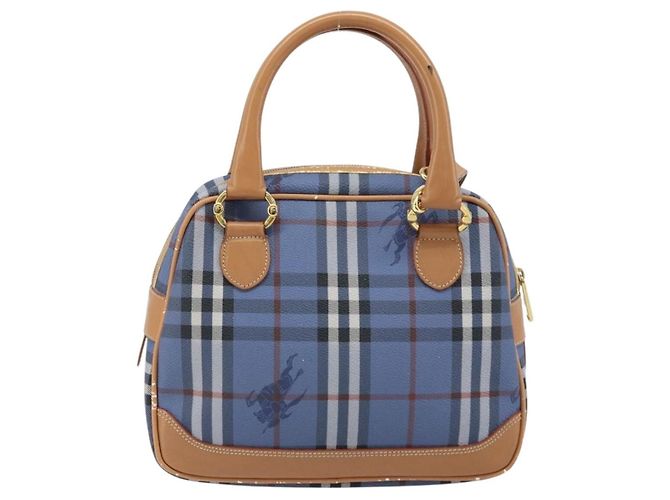 Borsa Burberrys Nova Check in pelle PVC 2 in 1 blu oro Auth 172484 D'oro - vista 3