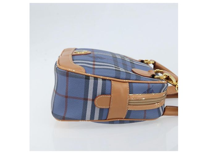 Borsa Burberrys Nova Check in pelle PVC 2 in 1 blu oro Auth 172484 D'oro - vista 4