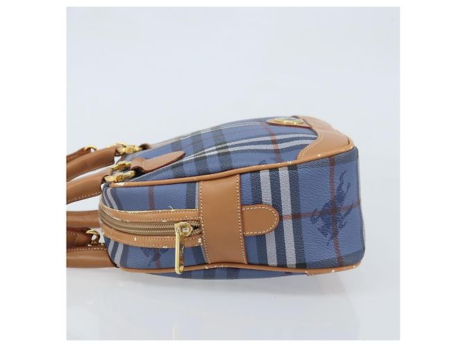 Borsa Burberrys Nova Check in pelle PVC 2 in 1 blu oro Auth 172484 D'oro - vista 5