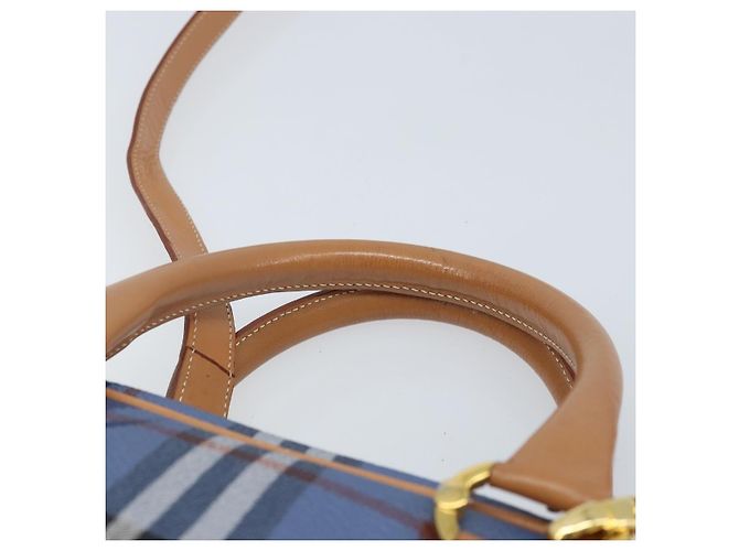 Borsa Burberrys Nova Check in pelle PVC 2 in 1 blu oro Auth 172484 D'oro - vista 8