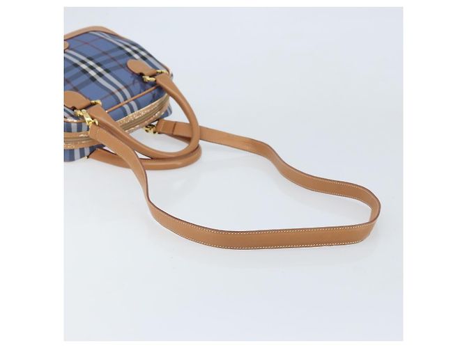 Borsa Burberrys Nova Check in pelle PVC 2 in 1 blu oro Auth 172484 D'oro - vista 9