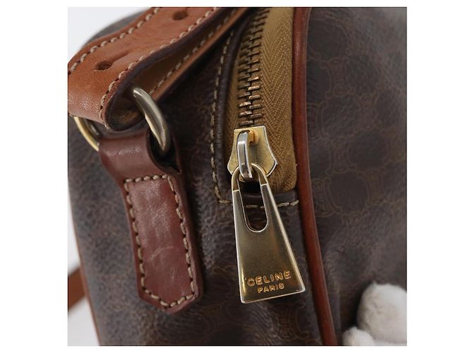 Céline Borsa a mano in tela Macadam CELINE in pelle PVC 2 in 1 marrone oro Auth ki6521 D'oro - vista 16