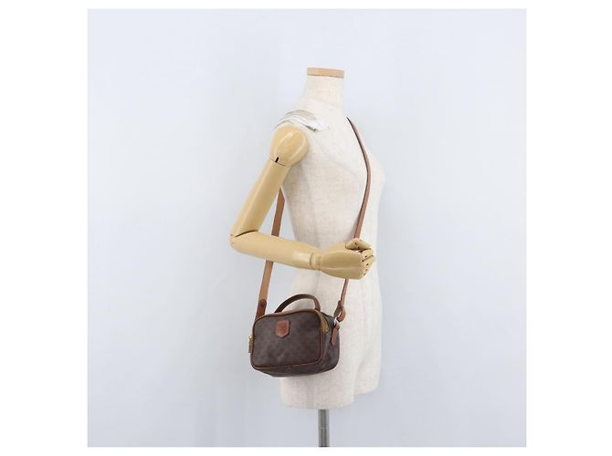Céline Borsa a mano in tela Macadam CELINE in pelle PVC 2 in 1 marrone oro Auth ki6521 D'oro - vista 22