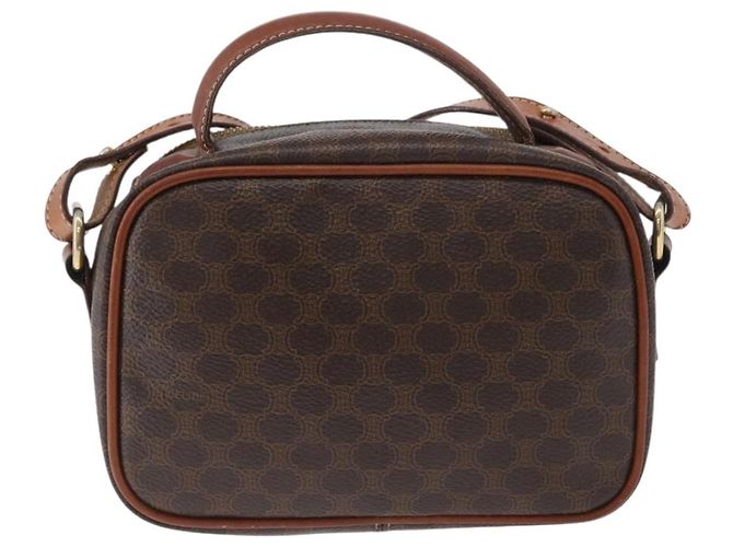 Céline Borsa a mano in tela Macadam CELINE in pelle PVC 2 in 1 marrone oro Auth ki6521 D'oro - vista 3
