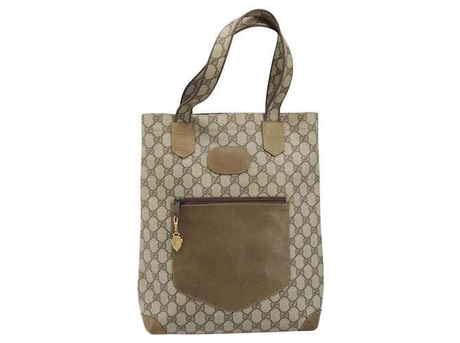 GUCCI GG Supreme Tote Bag PVC Beige Gold Auth gh1804 Golden - view 2