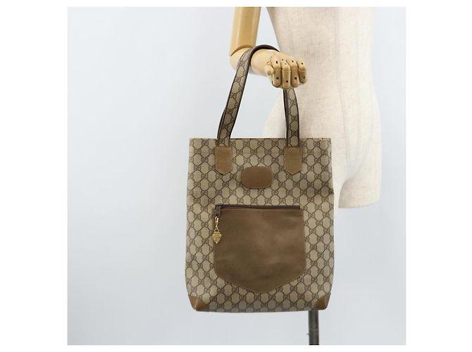 GUCCI GG Supreme Tote Bag PVC Beige Gold Auth gh1804 Golden - view 25