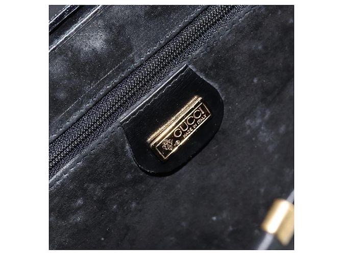 Gucci Borsa a Spalla in Pelle Nera e Oro Auth ka2682 Nero D'oro - vista 17