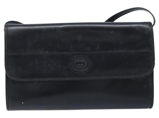 Gucci Borsa a Spalla in Pelle Nera e Oro Auth ka2682 Nero D'oro - vista 2