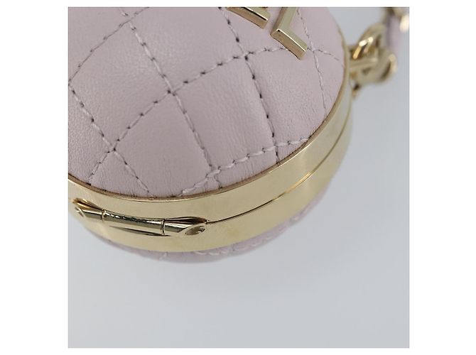 CHANEL Charm per Borsa Matelassé Pelle di Pecora Rosa Oro CC Auth 166255SM D'oro - vista 10