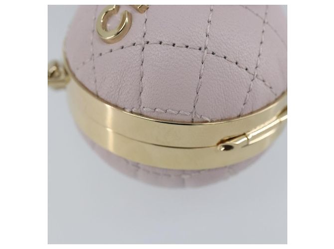 CHANEL Charm per Borsa Matelassé Pelle di Pecora Rosa Oro CC Auth 166255SM D'oro - vista 11