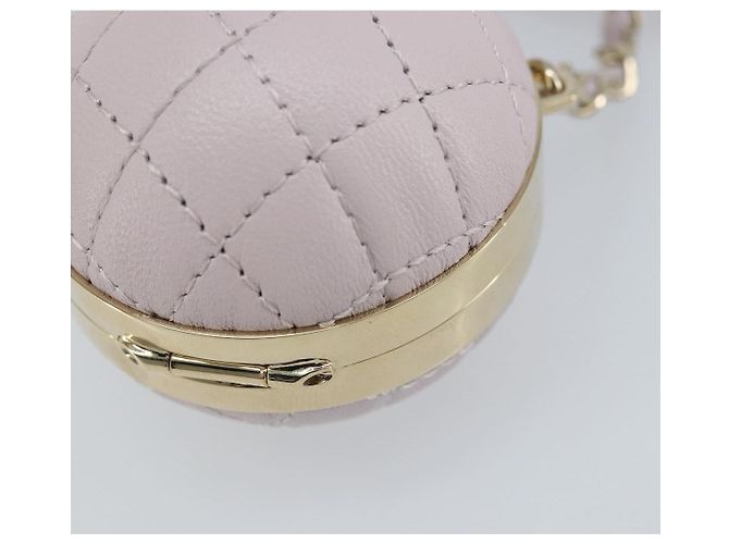 CHANEL Charm per Borsa Matelassé Pelle di Pecora Rosa Oro CC Auth 166255SM D'oro - vista 12