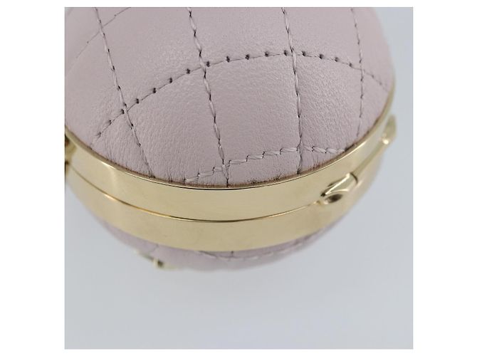 CHANEL Charm per Borsa Matelassé Pelle di Pecora Rosa Oro CC Auth 166255SM D'oro - vista 13