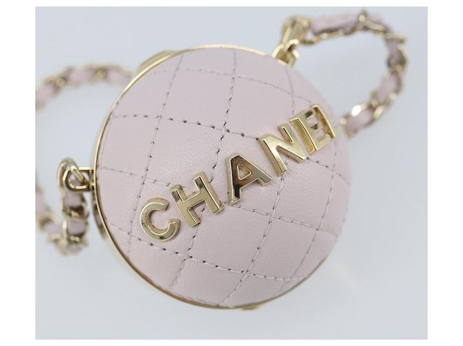 CHANEL Charm per Borsa Matelassé Pelle di Pecora Rosa Oro CC Auth 166255SM D'oro - vista 14