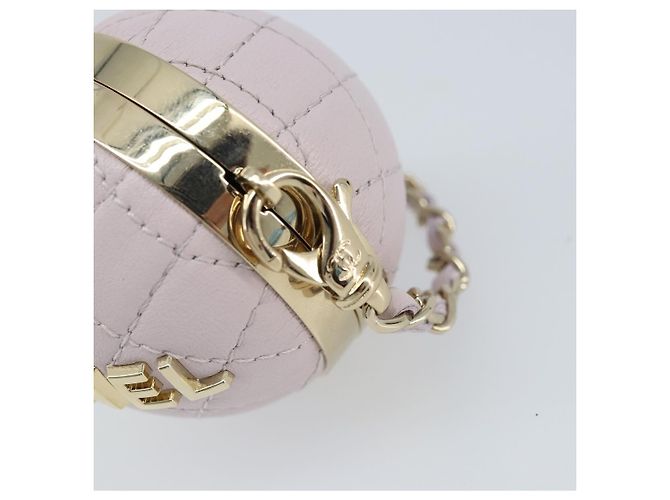 CHANEL Charm per Borsa Matelassé Pelle di Pecora Rosa Oro CC Auth 166255SM D'oro - vista 15