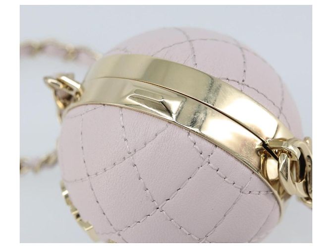 CHANEL Charm per Borsa Matelassé Pelle di Pecora Rosa Oro CC Auth 166255SM D'oro - vista 16