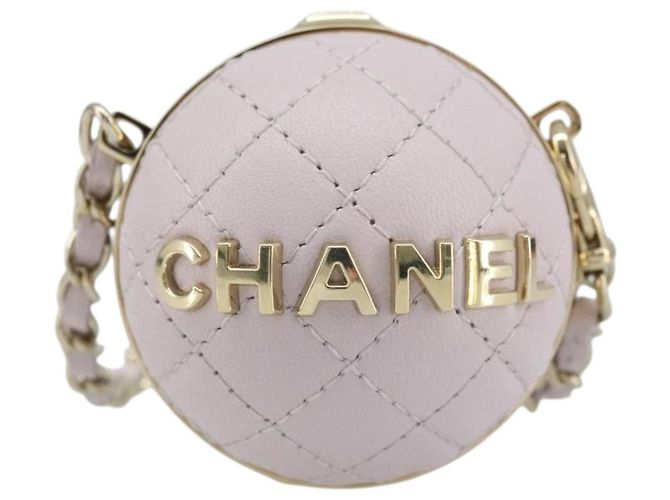 CHANEL Charm per Borsa Matelassé Pelle di Pecora Rosa Oro CC Auth 166255SM D'oro - vista 2