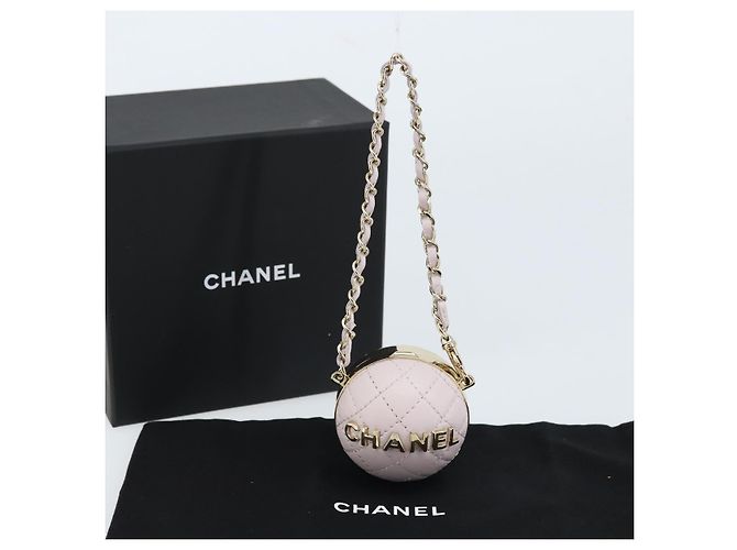 CHANEL Charm per Borsa Matelassé Pelle di Pecora Rosa Oro CC Auth 166255SM D'oro - vista 22