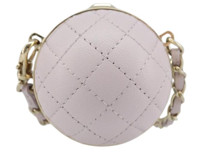 CHANEL Charm per Borsa Matelassé Pelle di Pecora Rosa Oro CC Auth 166255SM D'oro - vista 3
