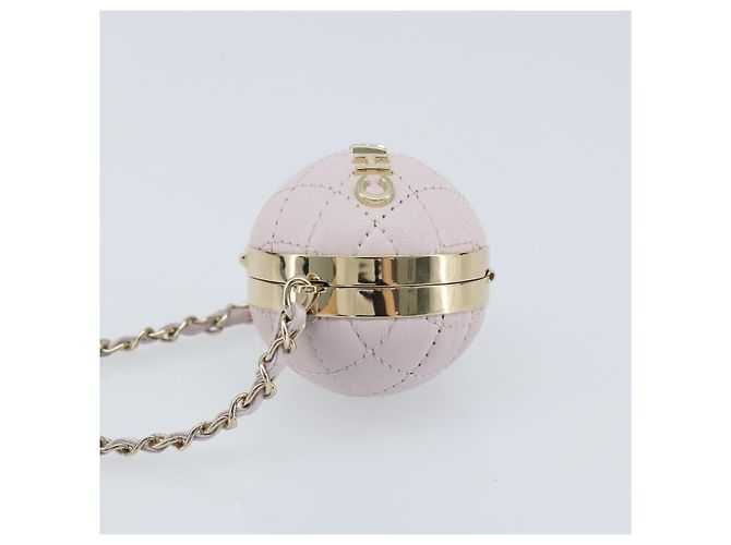 CHANEL Charm per Borsa Matelassé Pelle di Pecora Rosa Oro CC Auth 166255SM D'oro - vista 4