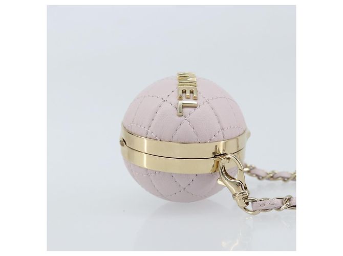 CHANEL Charm per Borsa Matelassé Pelle di Pecora Rosa Oro CC Auth 166255SM D'oro - vista 5