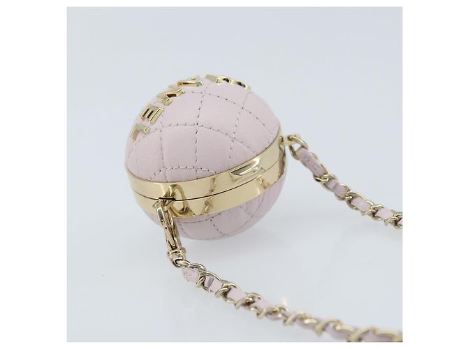 CHANEL Charm per Borsa Matelassé Pelle di Pecora Rosa Oro CC Auth 166255SM D'oro - vista 6