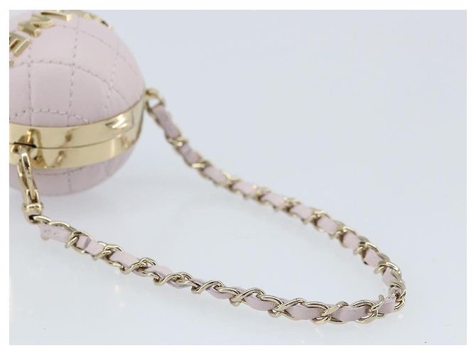 CHANEL Charm per Borsa Matelassé Pelle di Pecora Rosa Oro CC Auth 166255SM D'oro - vista 7