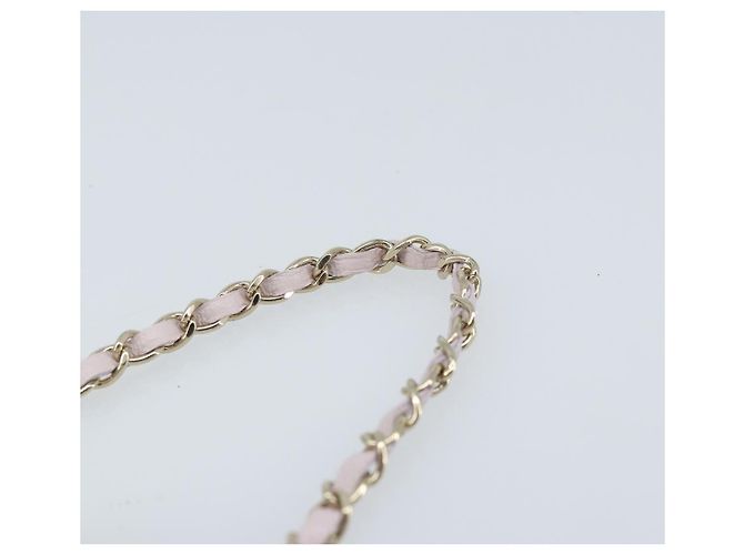 CHANEL Charm per Borsa Matelassé Pelle di Pecora Rosa Oro CC Auth 166255SM D'oro - vista 8