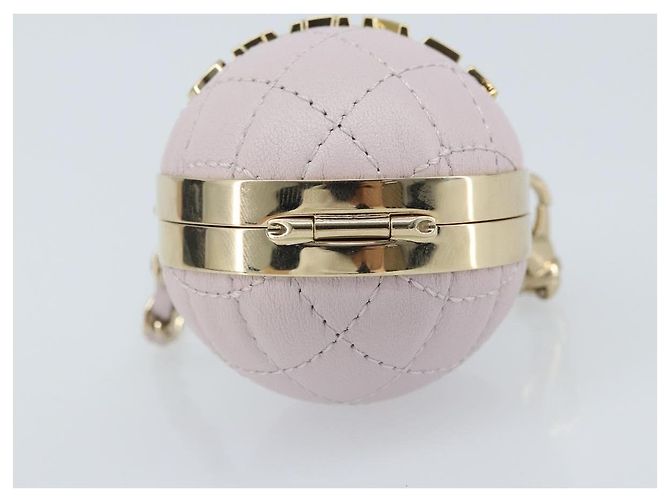 CHANEL Charm per Borsa Matelassé Pelle di Pecora Rosa Oro CC Auth 166255SM D'oro - vista 9