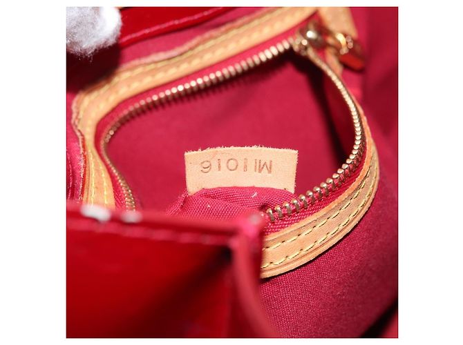 LOUIS VUITTON Borsa a Mano Monogram Vernis Reade PM Pomme D'amour M91990 Auth LNZ195 Rosso - vista 12