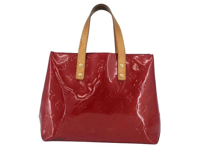 LOUIS VUITTON Borsa a Mano Monogram Vernis Reade PM Pomme D'amour M91990 Auth LNZ195 Rosso - vista 13