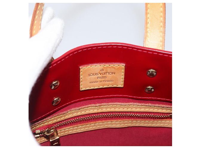 LOUIS VUITTON Borsa a Mano Monogram Vernis Reade PM Pomme D'amour M91990 Auth LNZ195 Rosso - vista 17