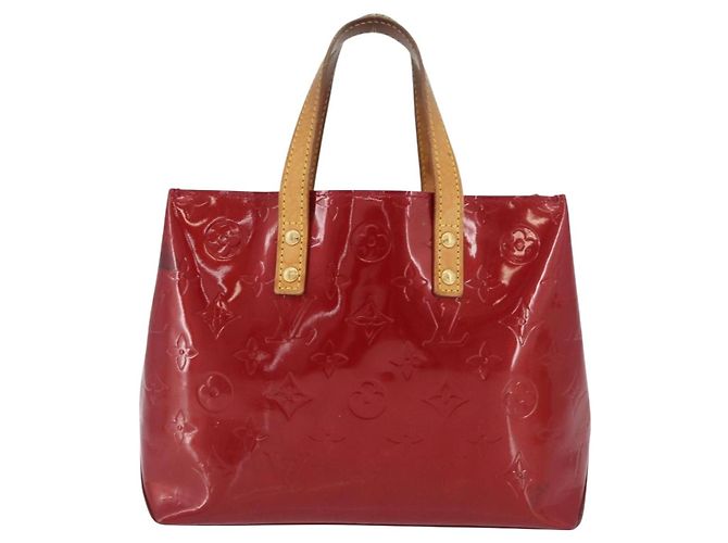 LOUIS VUITTON Borsa a Mano Monogram Vernis Reade PM Pomme D'amour M91990 Auth LNZ195 Rosso - vista 2