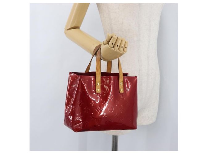 LOUIS VUITTON Borsa a Mano Monogram Vernis Reade PM Pomme D'amour M91990 Auth LNZ195 Rosso - vista 22