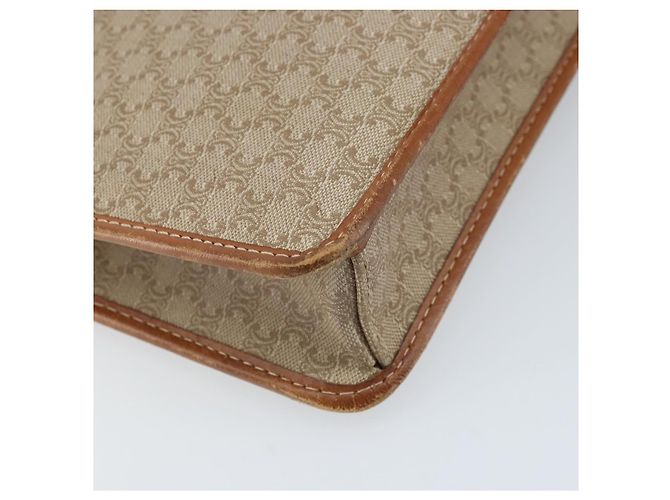 Céline Borsa a Spalla in Tela Macadam CELINE PVC Beige Oro Auth ARZ236 D'oro - vista 13