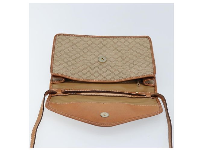 Céline Borsa a Spalla in Tela Macadam CELINE PVC Beige Oro Auth ARZ236 D'oro - vista 15