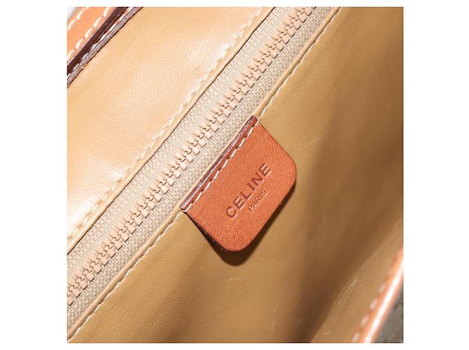 Céline Borsa a Spalla in Tela Macadam CELINE PVC Beige Oro Auth ARZ236 D'oro - vista 16
