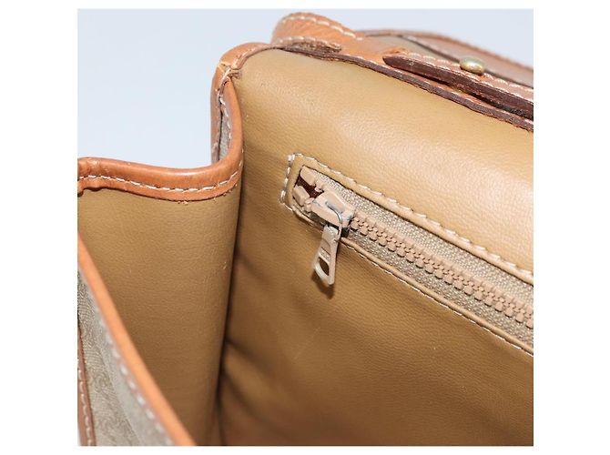 Céline Borsa a Spalla in Tela Macadam CELINE PVC Beige Oro Auth ARZ236 D'oro - vista 20