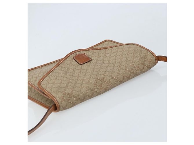 Céline Borsa a Spalla in Tela Macadam CELINE PVC Beige Oro Auth ARZ236 D'oro - vista 6