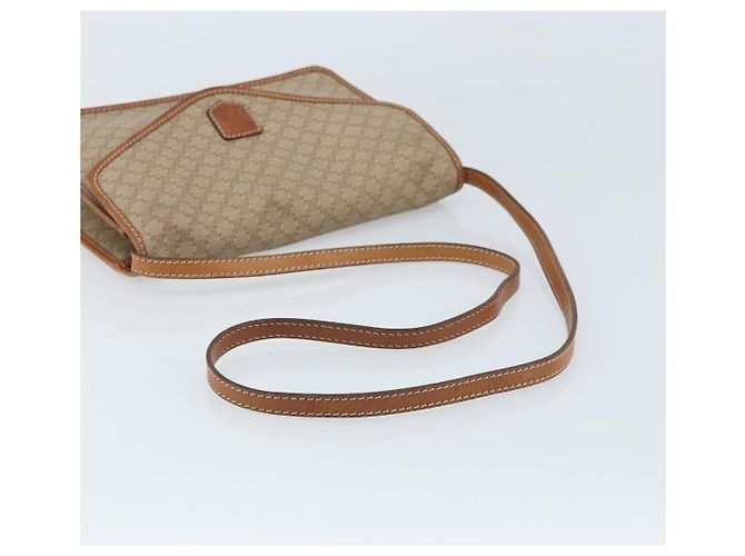 Céline Borsa a Spalla in Tela Macadam CELINE PVC Beige Oro Auth ARZ236 D'oro - vista 7